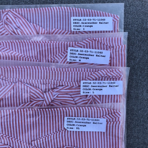 NWT! - CHRISTINE & TAYLOR 100% Cotton Pinstripe Halter Top - Picture 9 of 9